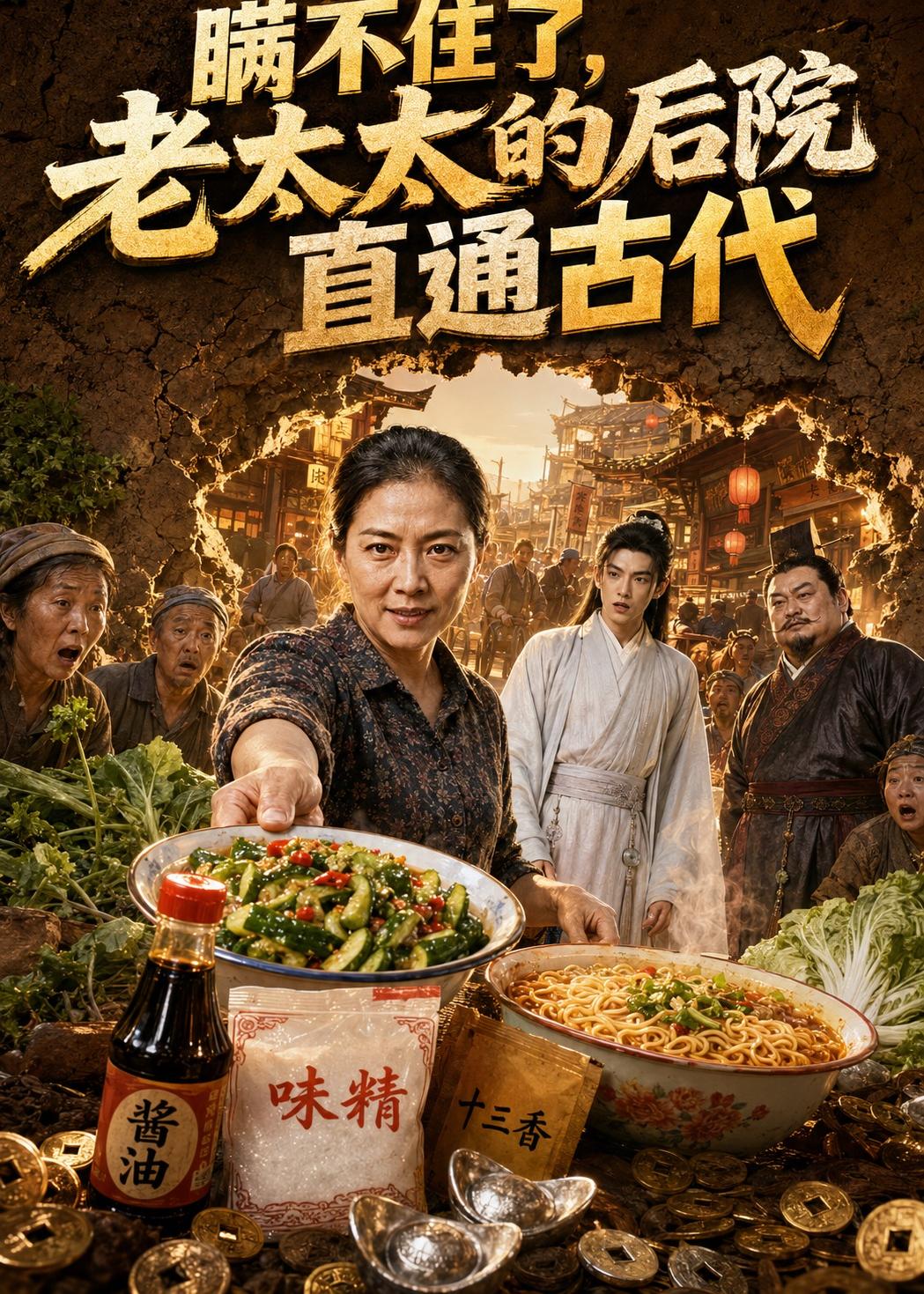 瞒不住了，老太太的后院直通古代