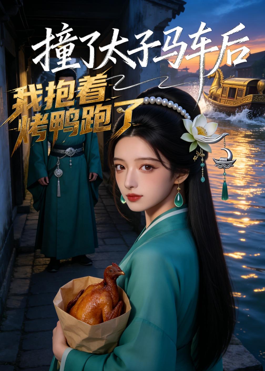 撞了太子马车后，我抱着烤鸭跑了
